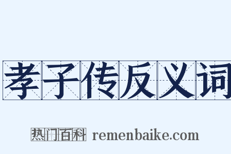 孝子传反义词是什么意思的图片